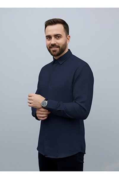 NERA GİYİM Long Sleeve Muslin Cotton Comfortable Breathable Fabric Men's Shirt