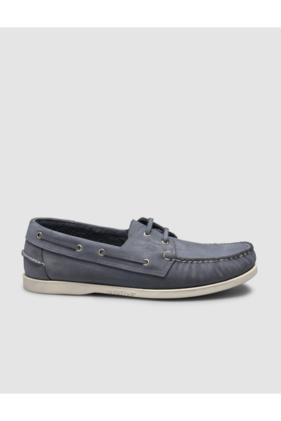 Cabani Smoked Genuine Leather Lace-Up Loafer Shoes