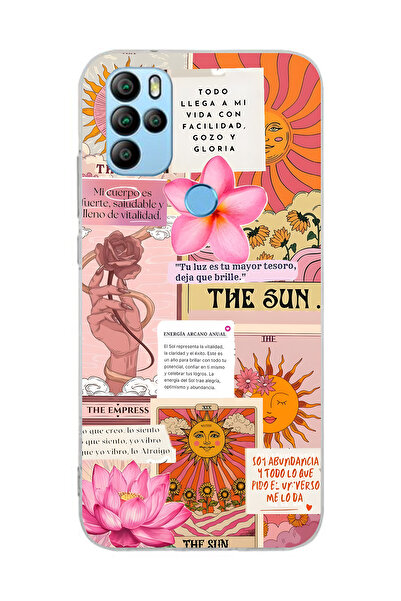 FLAMENKO حافظة هاتف شفافة بنمط تاروت شمسي متوافقة مع جهاز General Mobile GM 2...