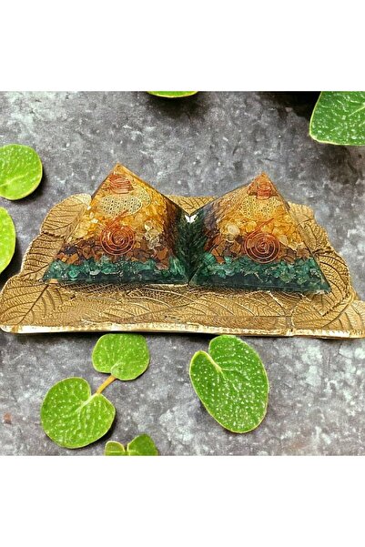 Ezera Piramidă de orgonit Mohan cu cristale de aventurină, ochi de tigru și c...