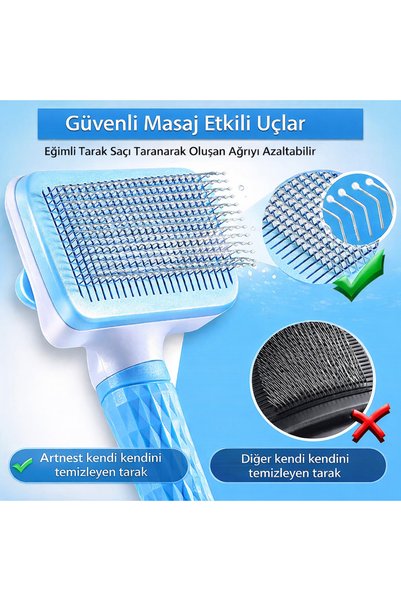 Artnest 2 Pieces Cat and Dog Hair Collector Cleaning Brush and Comb