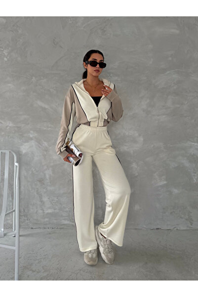 ceymoda Kadın Garnili Modal Kumaş Eşofman Takımı