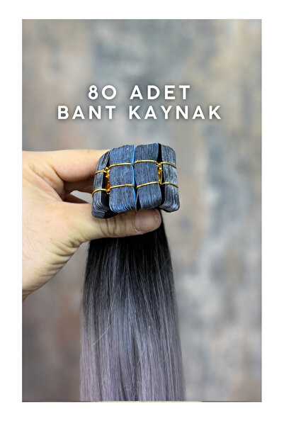 HalitCan HairKing 70 CM Özbek Mikrobant Saç 1/Grey Ombre 200 GR %100 Gerçek İ...