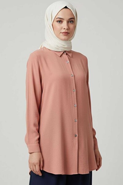 Tesettür Diyarı Γυναικείο πουκάμισο με χιτζάμπ Linda Fabric Με λεπτομέρεια τσ...