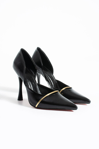 DESPİNA Jade Elegant Women's Stiletto with Burgundy Gold Accessories – Pointe...