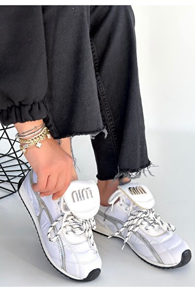 Zerenyus Γυναικεία αθλητικά παπούτσια Dissa White Lace-Up με λεπτομέρεια αλεξ...