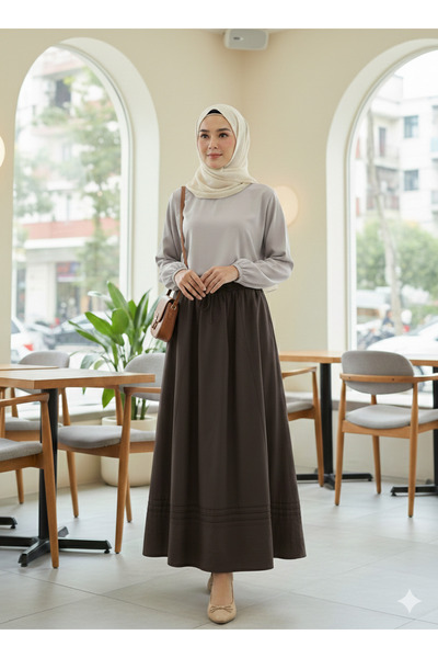 bellura Elastic Waist Lace-Up Pocketed Skirt