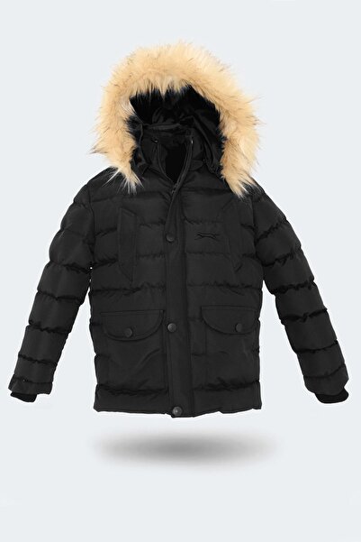 Slazenger Unisex Children's Black Winter Coat and Jacket Water Resistant Comf...