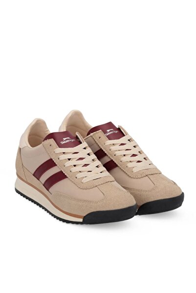 Slazenger Comfortable Beige Lace-Up Casual Sneaker Women's Sports Shoes Beige...