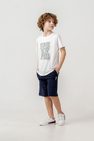 U.S. Polo Assn. Boys White Bermuda Set