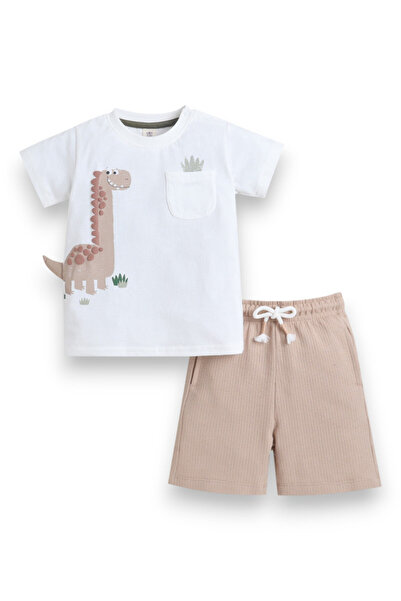 Victor and Jane Infant Boys’ 2-Piece Set – Dinosaur Appliqué T-Shirt & Drawst...