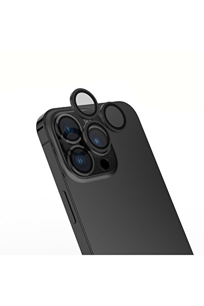 zore واقي عدسة الكاميرا الصغيرة لهاتف آيفون 15 برو ماكس - أسود