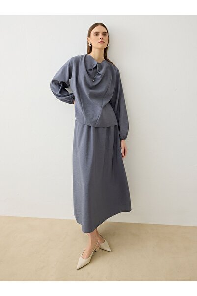 Refka Блузка та спідниця з модальної тканини з деталями на комірі - антрацит ...