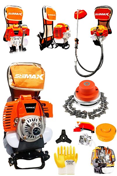 özgürce Güçlü 3HP 63cc Benzinli Çelik Krank Sırt Tipi Tırpan Çayır Ot Biçme M...