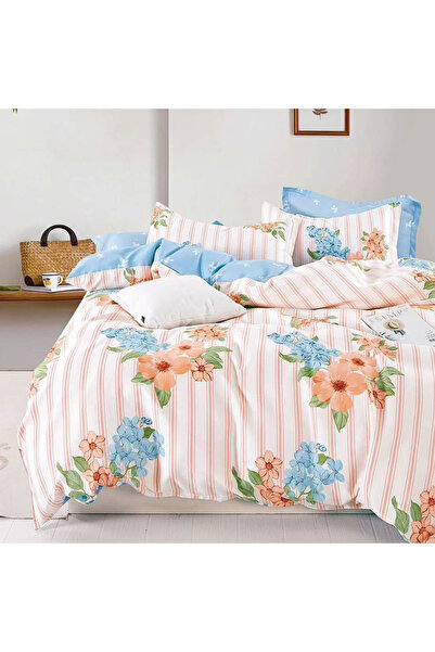 CumparaMisim Double bed linen, Finet, 6 pieces, Pink, Blue, flowers