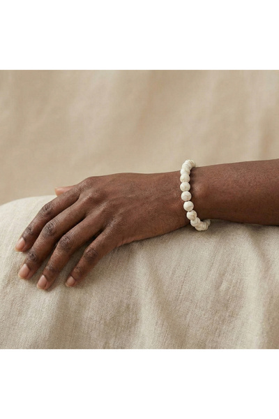 SWEATEE White Turquoise (Havlit) 100% Natural Stone Bracelet | |   Nazar and Positive Energy Stone Bracelet