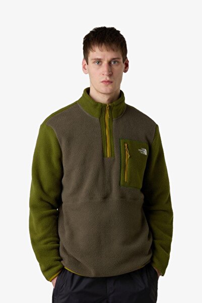 THE NORTH FACE سترة صوفية رجالية من M Yumiori بسحاب ربع طول