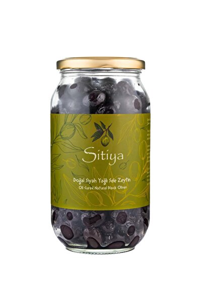 Doğal Siyah Yağlı Sele Zeytin 1000 cc (Cam Kavanoz)