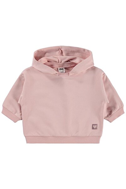 Civil Baby Civil Basic Kalp Etiketli Kapüşonlu 6-18 Ay Sweatshirt - Pembe 9-1...