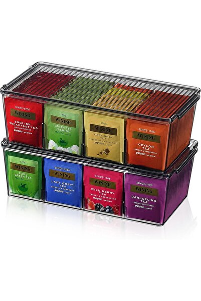 Lifewit 2 Pack Plastic Stackable Tea Bag Organizer