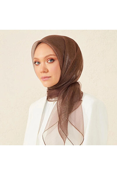 ARMANDA İPEKLİ KENARLARI TAŞLI ŞAL-Vizon