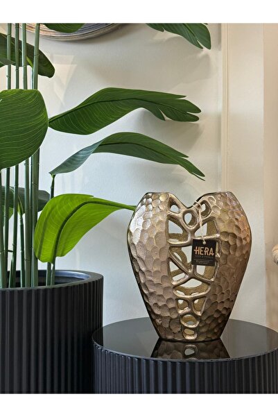 HERA DEKOR İTHAL GOLD DÖKÜM VAZO 30CM
