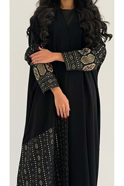 AYA MWT1025 - عبايه بتدخيله لنن مطرز