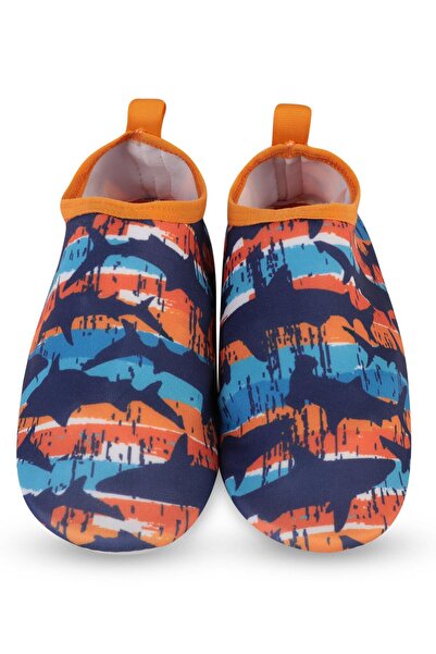 Civil Boys Pantofi de mare cu talpă cu imprimeu rechin, mărimea 32-36 - Albas...