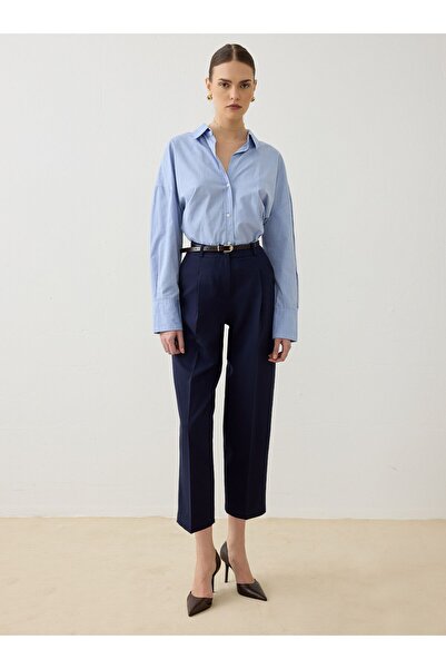 Refka Pantaloni clasici cu talie înaltă - Bleumarin -