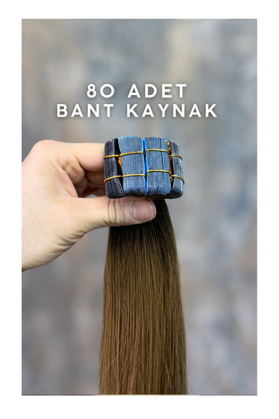 HalitCan HairKing شعر ميكروباند أوزبكي بطول 70 سم 2T/A8 بني داكن أومبير 200 ج...