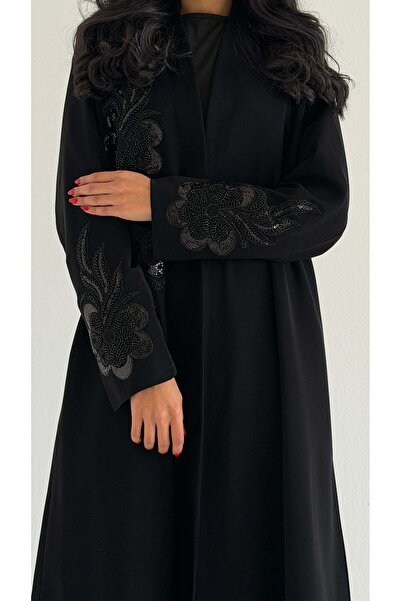 AYA MW2028 - Blazer abaya with embroidery on the front and sleeves
