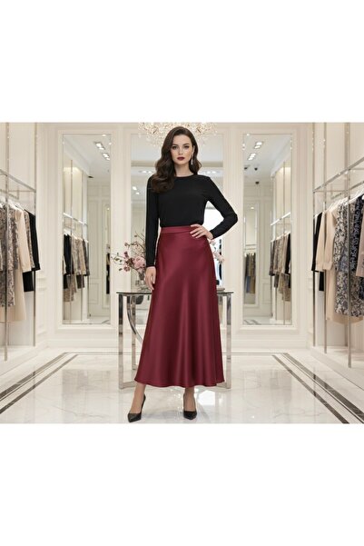 vikitekno Women's Satin Skirt