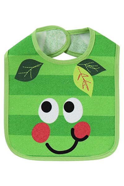 Civil Baby مريلة أطفال مخططة بوجه مبتسم - خضراء قياسية
