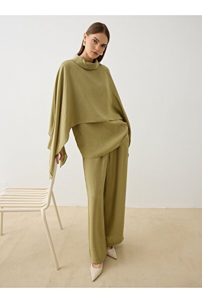 Refka Комплект туника и панталони с асиметрична кройка от модален плат - масл...