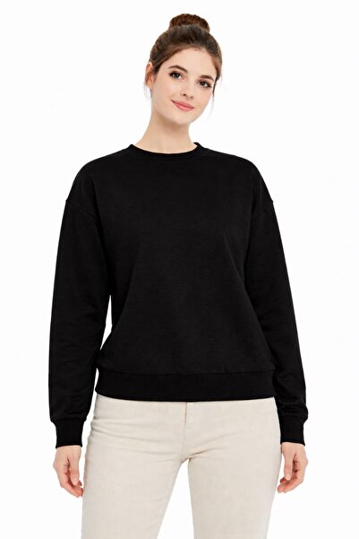 DALİAYILDIZ Women's Crew Neck Basic Plain Long Sleeve Sweatshirt