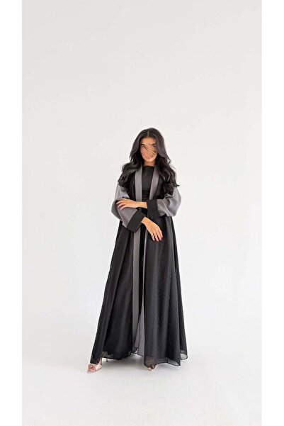 AYA MW2070 - عبايه كلوش مع اضافه شيفون مبطن