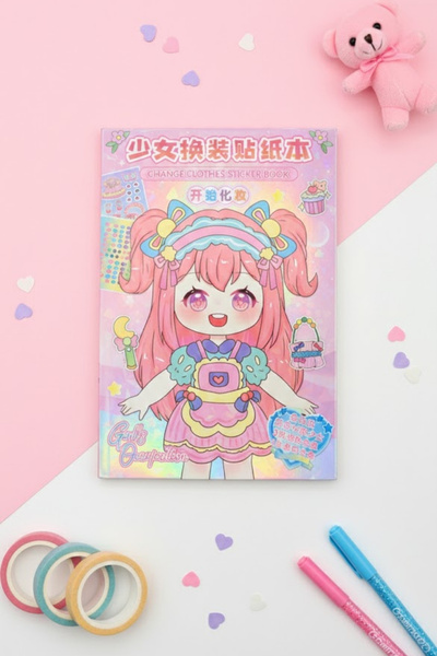 Şehir Online Mağazacılık Top-Open Dress-Up Sticker Book with 3D Miniature Sce...