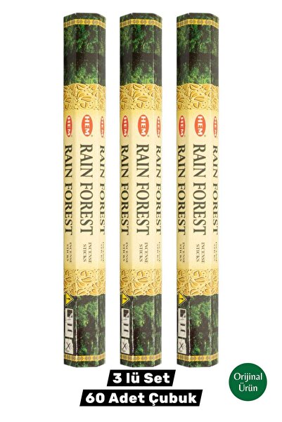 Rain Forest Çubuk Tütsü 3'lü Set (60 Çubuk Tütsü)