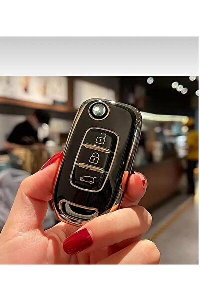 ÖZEN KEYS غطاء مفتاح نانو بثلاثة أزرار من رينو تاليانت، لون أسود ذهبي، جودة ع...