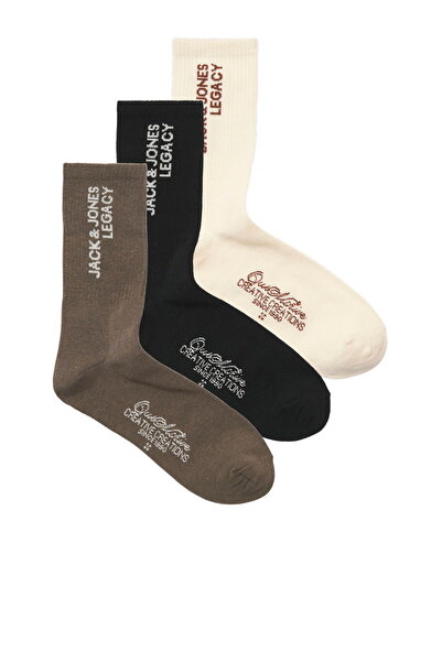 Jack & Jones Men's 3-Piece Logo Tennis Socks Pack - Roar