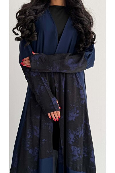 AYA MW2082 - Silk Crepe abaya, half-circle cut with jacquard embellishment