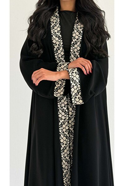 AYA MW2035 - عباية ملكي دبل كلوش واضافة كلفه تطريز