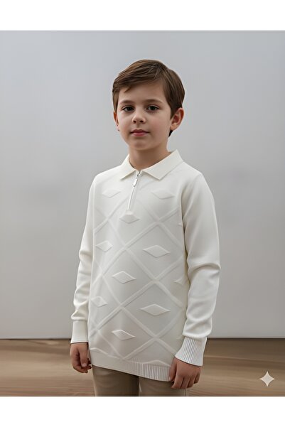 Musti kids Boy's Knitwear Sweater White Color 6-14 Years Old