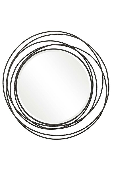 UTTERMOST Whirlwind Black Round Mirror
