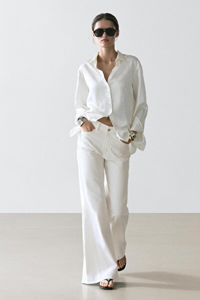 Massimo Dutti İspanyol paça yüksek bel jean