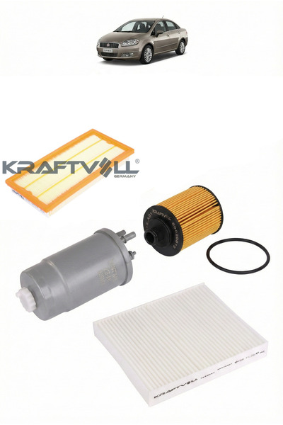 Kraftvoll Fiat Linea 1.3 Multijet 93 Hp 4'lü Filtre Seti Hava/Yağ/Yakıt/Polen