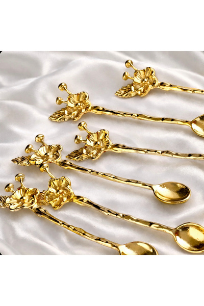 Zelisceisler Japon Gülü 12 Kişilik Çay Kaşığı GOLD Kasık