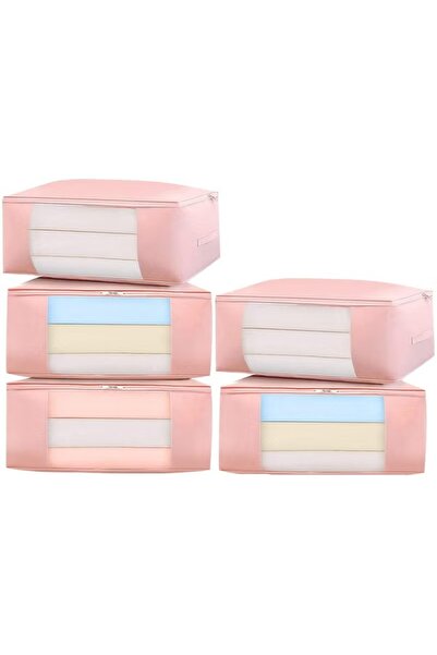 Primo Plus صندوق تخزين قماشي قابل للطي مع منظم بنافذة شفافة للملابس والمفروشات