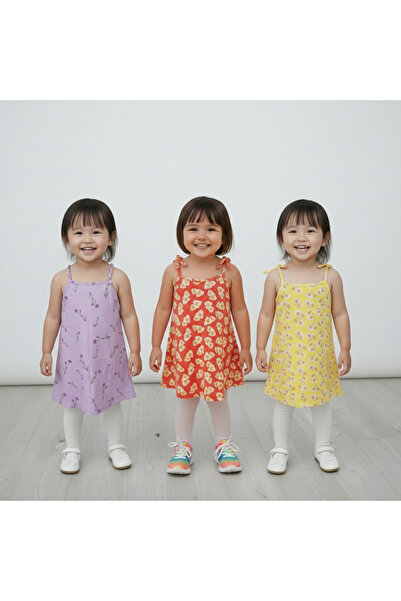 BUUFUU ΚΑΛΟΚΑΙΡΙΝΟ ΚΟΡΙΤΣΙΣΤΙΚΟ ΦΟΡΕΜΑ ΜΕ ΣΤΑΜΠΑ ΚΑΙ ΛΟΥΡΑΚΙΑ, 3 ΤΕΜΑΧΙΑ