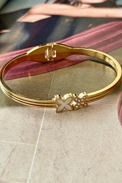 Trendy Butik Steel Clover Model Enamel Handcuffs